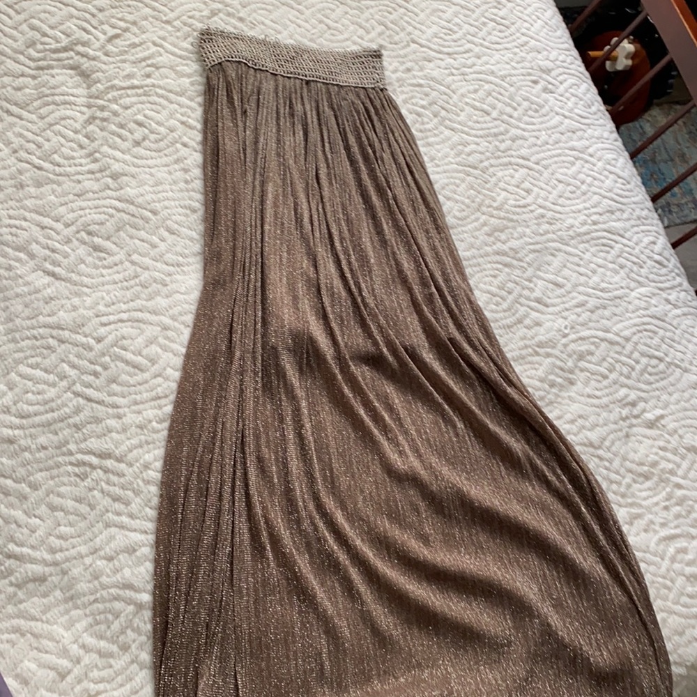 Urban Outfitters Gold Shimmer Maxi Skirt